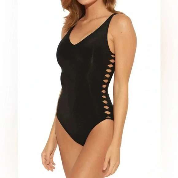 Bleu Rod Beattie Twister Lace Down One Piece Size - Picture 4 of 12